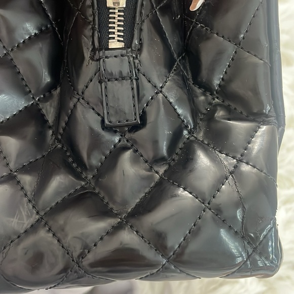 Chanel black patent leather GRAND SHOPPER TOTE GST BAG shoulder purse Authentic - Picture 16 of 17